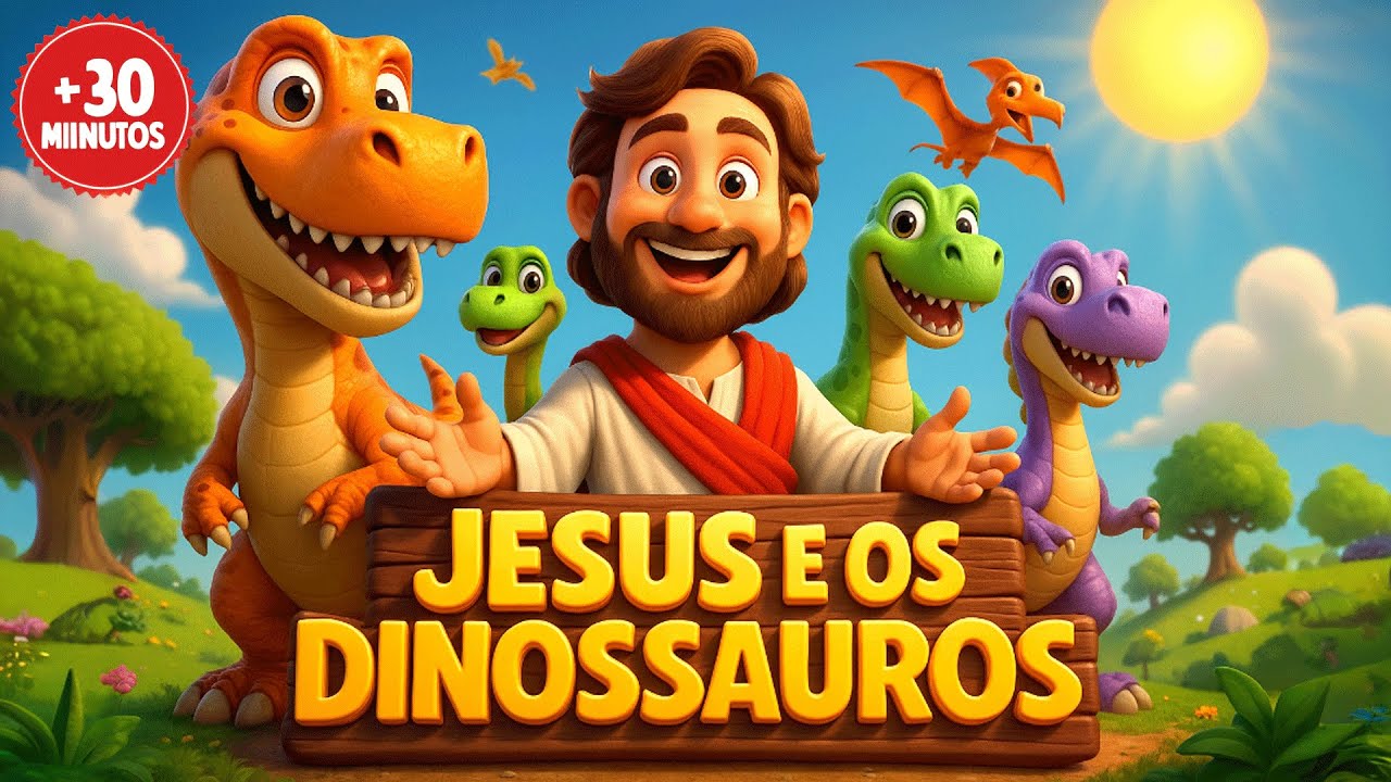 Maratona Música Infantil Gospel com Jesus e os Dinossauros | 30 Minutos Pra Cantar e Dançar